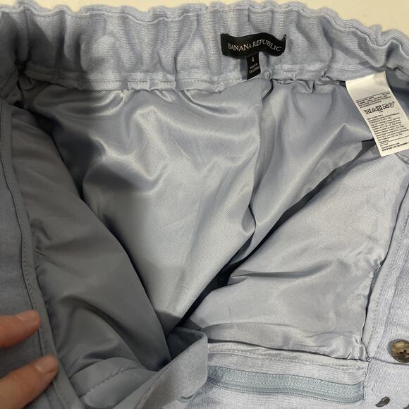 Banana Republic Women Sz 4 Wool Blend Wide Leg Trouser Pant Light Blue Stretch - Picture 13 of 13